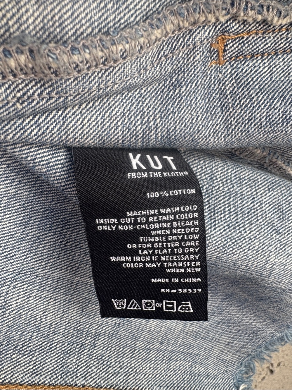 Kut from the Kloth Light Wash Denim Jean Jacket - Picture 4 of 5
